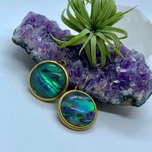Lucky brand abalone disk earrings